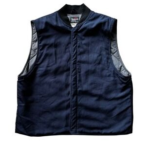 Bulwark FR Nomex Quilted Workwear Vest Navy Blue XXL Made in Canada Vintage